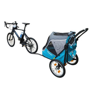 Ibiyaya Happy Pet Bike Trailer/Jogger 2.0 Foldable Pet Stroller - Blue | Henlo Pets