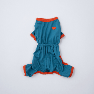 Puppy Gallery SnuggleFit All-in-One Teal Jumpsuit | Henlo Pets
