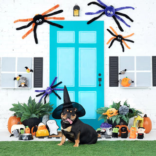 Zippy Paws Halloween Grunterz Orange Spider Plush Dog Toy | Henlo Pets