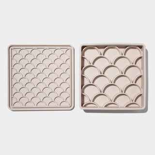 Dogged 3-in-1 Fish Scale Slow Feeder Bowl - Sand | Henlo Pets