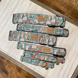 K and M Woodland Mushrooms Dog Collar | Henlo Pets
