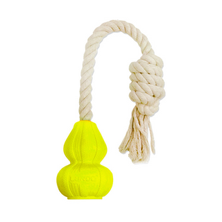 Laroo Ball on Rope Gourd Interactive Tug Dog Toy Lime | Henlo Pets