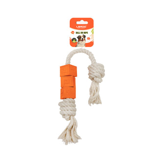 Laroo Ball on Rope Puzzle Interactive Tug Dog Toy Orange | Henlo Pets