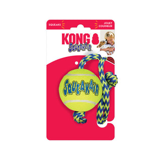 KONG AirDog Squeaker Ball with Rope Dog Toy | Henlo Pets