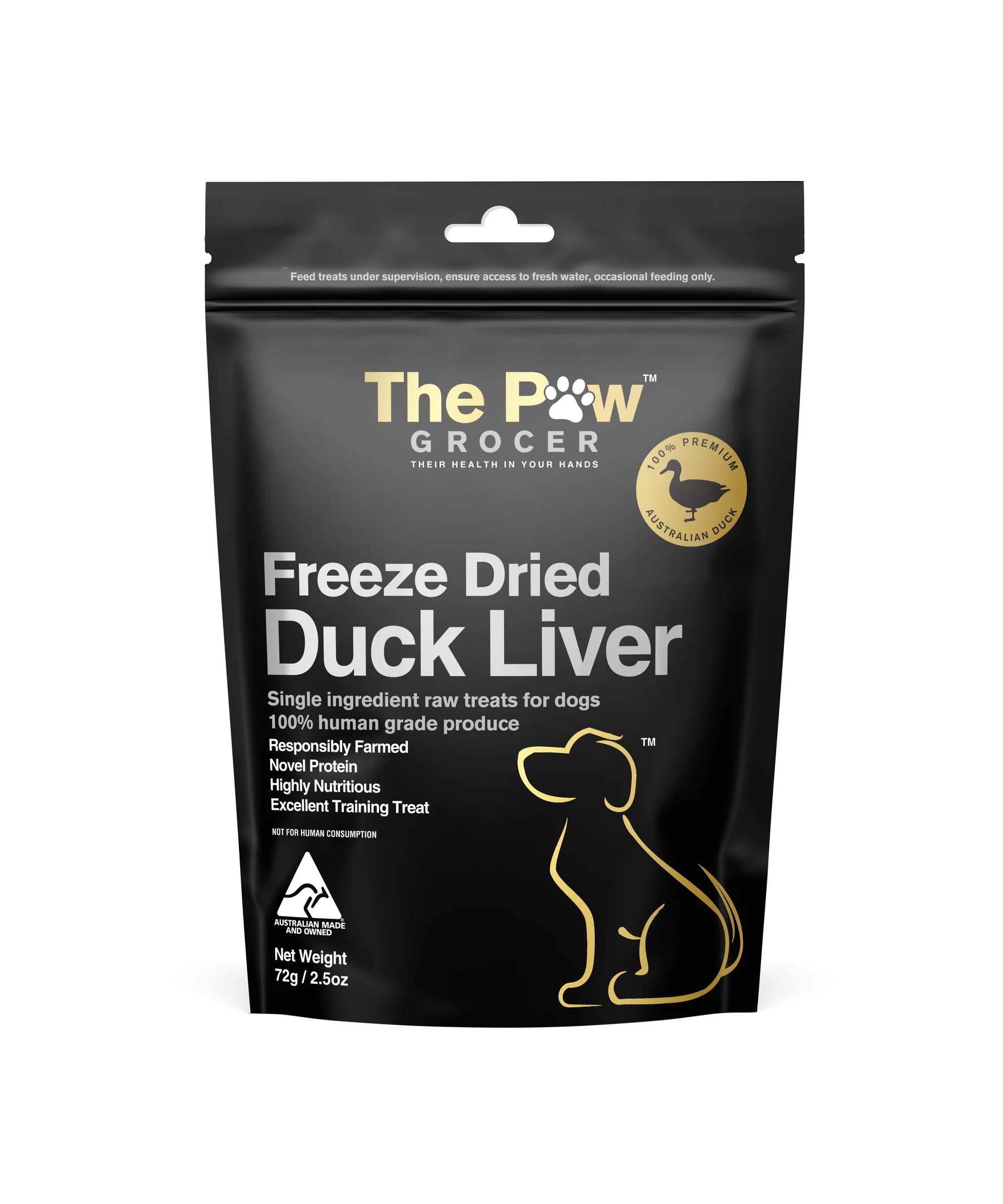 The Paw Grocer Black Label - Freeze Dried Duck Liver - Henlo Pets
