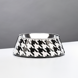 Classic Houndztooth Stainless Steel Non-Slip Dog Bowl | Henlo Pets