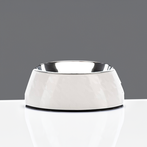 Houndztooth Dog Bowl - Chic White - Henlo Pets