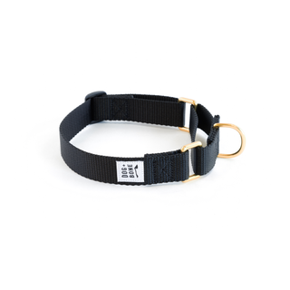 Dog + Bone Martingale Collar Black & Black | Henlo Pets