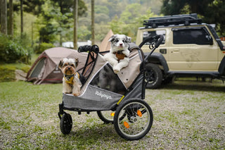 Ibiyaya Happy Pet Bike Trailer/Jogger 2.0 Foldable Pet Stroller - Blue | Henlo Pets