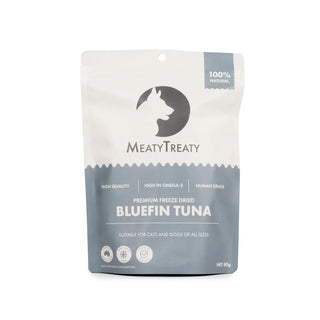 MeatyTreaty Freeze Dried Bluefin Tuna Dog Treats 80g | Henlo Pets
