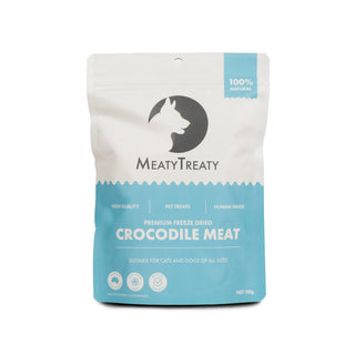 MeatyTreaty Freeze Dried Crocodile Meat Dog Treats 50g | Henlo Pets