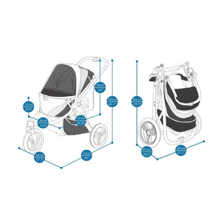 Ibiyaya The Beast Running/Hiking Jogging Pet Stroller - Jet Black | Henlo Pets