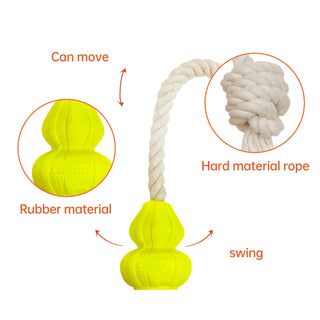 Laroo Ball on Rope Gourd Interactive Tug Dog Toy | Henlo Pets