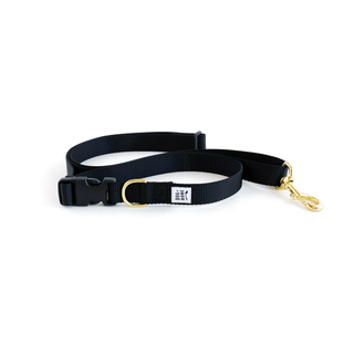 Dog + Bone Adjustable Leash - Black | Henlo Pets