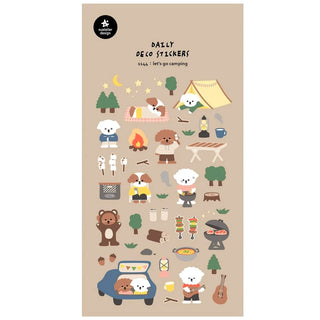 Let's go camping Camping Teddy Dog Picnic Sticker | Henlo Pets