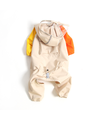 Blueport Reflective Raincoat with Pocket Camel & Orange | Henlo Pets