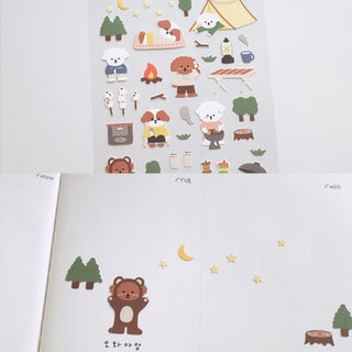 Let's go camping Camping Teddy Dog Picnic Sticker | Henlo Pets