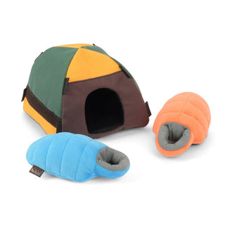 P.L.A.Y. Camp Corbin Plush Dog Toy Collection Trailblazing Tent | Henlo Pets