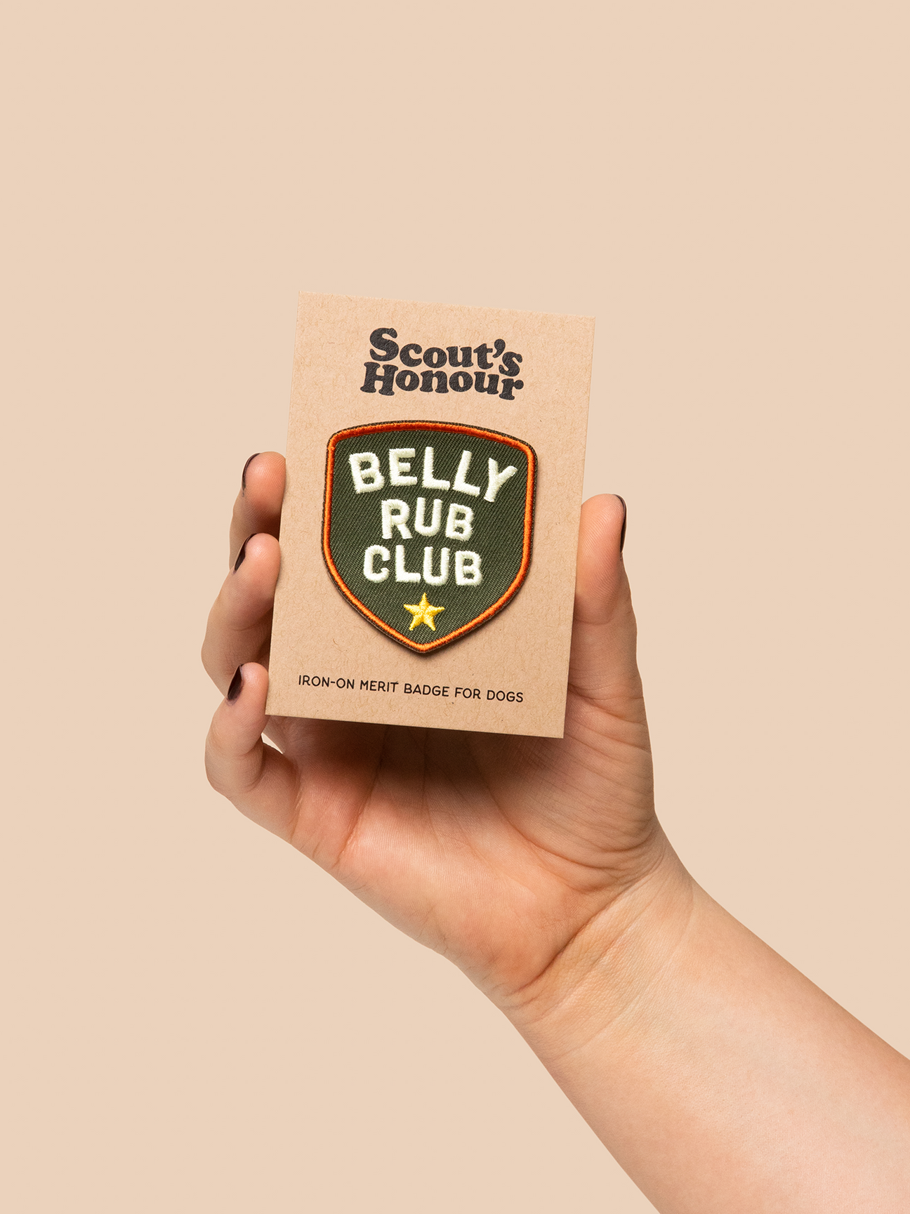 Scout&#39;s Honour &quot;Belly Rub Club&quot; Iron-On Patch - Henlo Pets