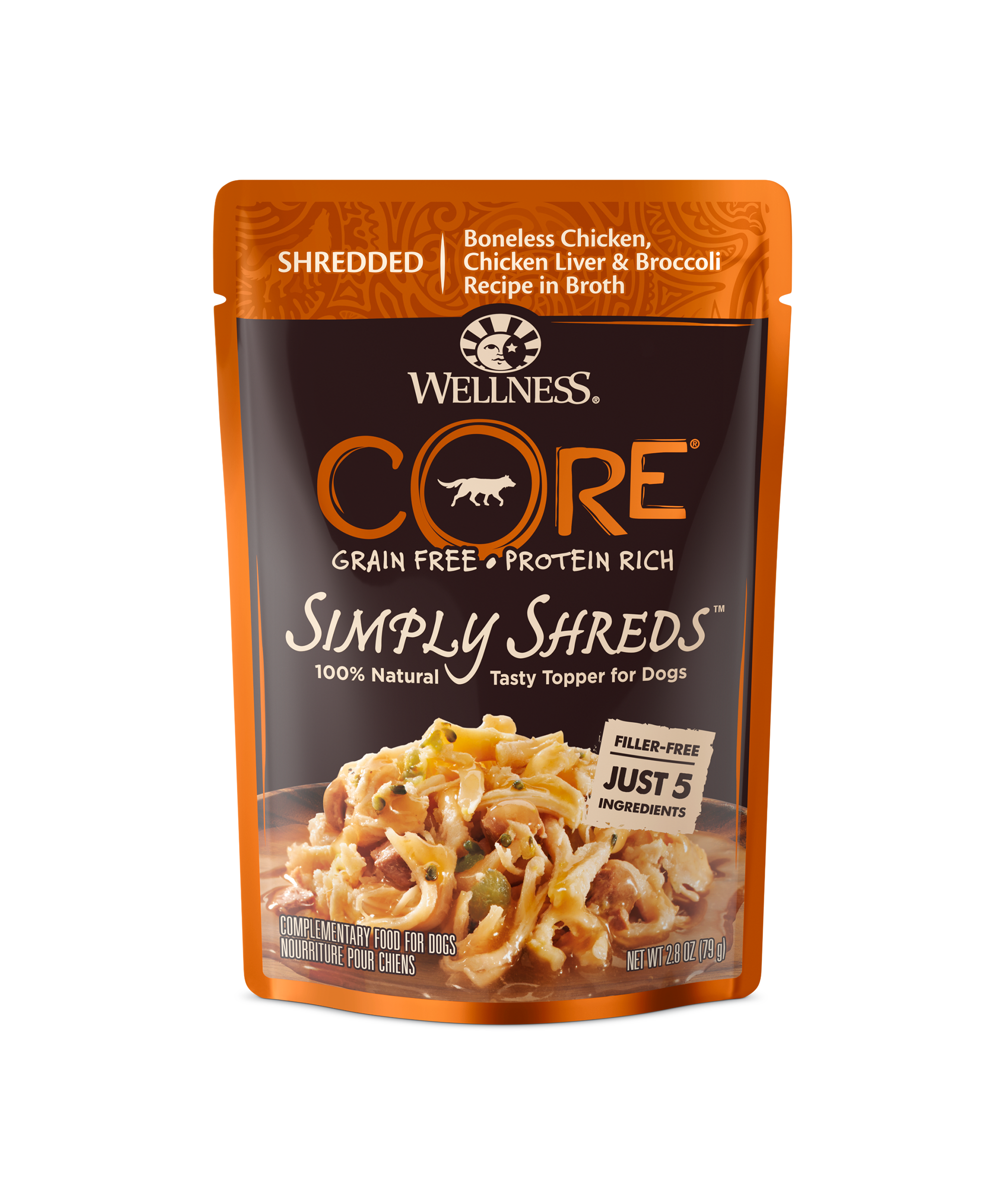 Wellness® CORE® Simply Shreds Chicken, Chicken Liver &amp; Broccoli Topper - Henlo Pets
