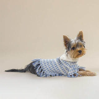 Alqo Wasi Sofia Light Blue Alpaca Dog Poncho | Henlo Pets