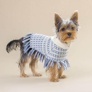 Alqo Wasi Sofia Light Blue Alpaca Dog Poncho | Henlo Pets