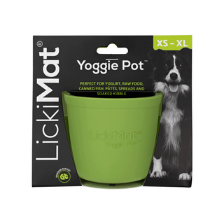 LickiMat Yoggie Pot Slow Feeder Bowl for Dogs Green | Henlo Pets