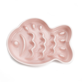 Taiyaki Slow Feeder Ceramic Dog Bowl Pink | Henlo Pets