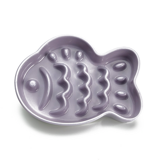 Taiyaki Slow Feeder Ceramic Dog Bowl Purple | Henlo Pets