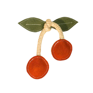 Georgie Paws Cherry Leather Rope Dog Toy | Henlo Pets