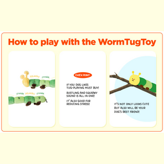 Bite Me Worm Tug Toy | Henlo Pets