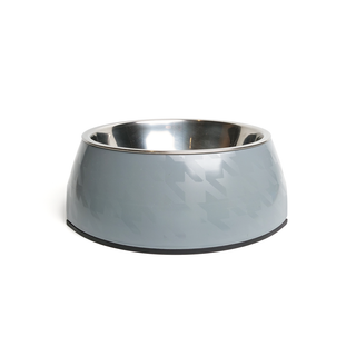 Grey Houndztooth Stainless Steel Non-Slip Dog Bowl | Henlo Pets