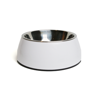 White Houndztooth Stainless Steel Non-Slip Dog Bowl | Henlo Pets