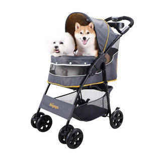 Ibiyaya Cloud 9 4-Wheel Foldable Pet Stroller - Mustard Yellow | Henlo Pets