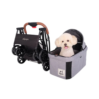 Ibiyaya 3-in-1 Travois Detachable Carrier Pet Stroller for Small to Medium Pets - Nimbus Grey | Henlo Pets