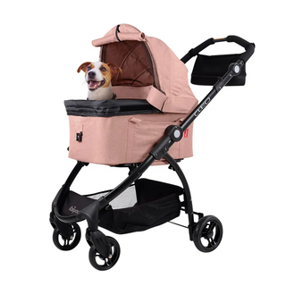 Ibiyaya CLEO Car Seat Travel Function Pet Stroller - Coral Pink | Henlo Pets