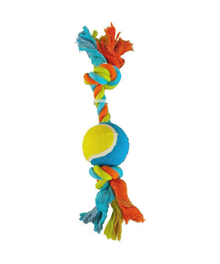 Knots of Fun Rope Bone with Tennis Ball | Henlo Pets