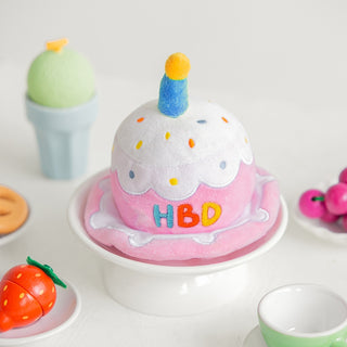 Bite Me Birthday Hat Plush Cake Toy | Henlo Pets