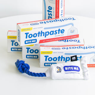 Bite Me Toothpaste Rope & Plush Toy | Henlo Pets