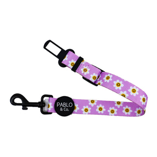 Pablo & Co Lilac Smiley Flowers Car Restraint | Henlo Pets