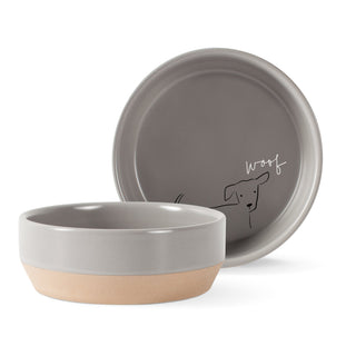 Fringe Stdio Nosey Dog Woof Stoneware Pet Bowl | Henlo Pets