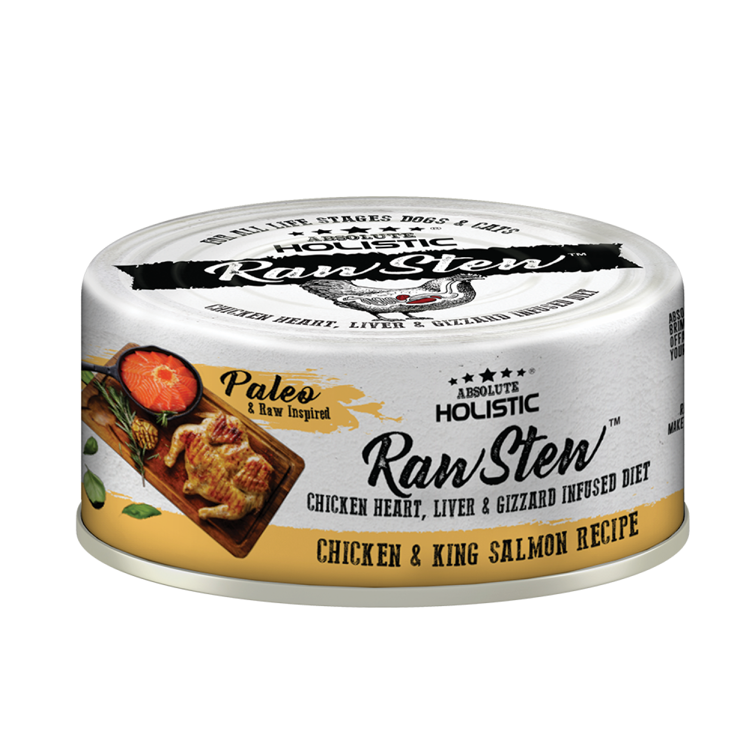 Absolute Holistic - Raw Stew Chicken &amp; King Salmon (2x80g) - Henlo Pets