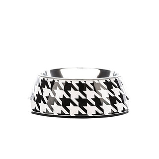 Classic Houndztooth Stainless Steel Non-Slip Dog Bowl | Henlo Pets