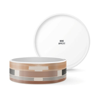 Fringe Studio Pastel Bone Appetit Ceramic Pet Bowl | Henlo Pets
