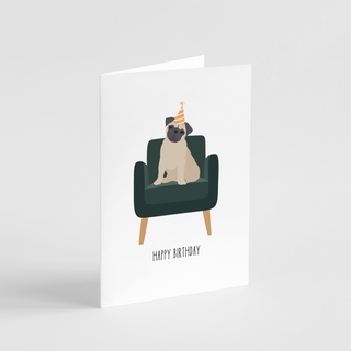 Pug Happy Birthday Greeting Card | Henlo Pets