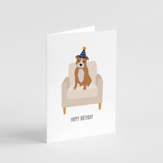 Staffy Happy Birthday Greeting Card | Henlo Pets