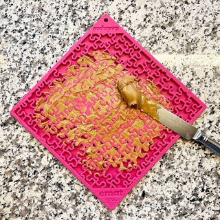 SodaPup Jigsaw Square eMat Licking Mat Pink | Henlo Pets