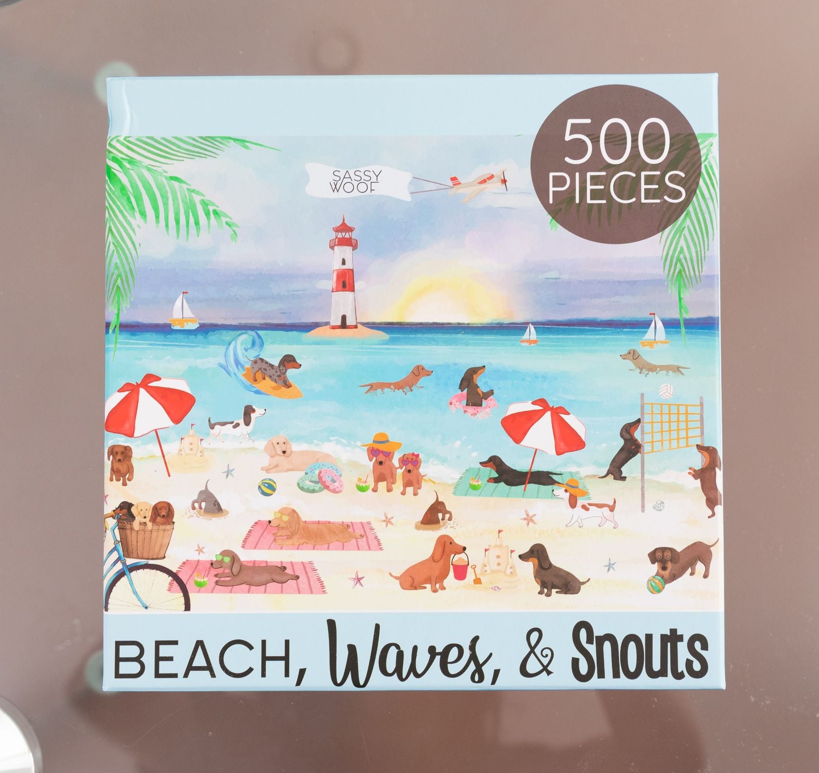 Beach, Waves, &amp; Snouts Puzzle 500 Pieces - Henlo Pets