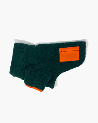 wagwear Monkey Fleece Jacket Green & Orange | Henlo Pets