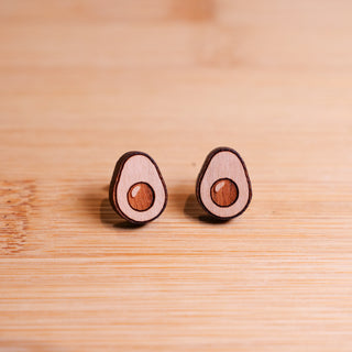 Avocado - Wooden Stud Earrings | Henlo Pets